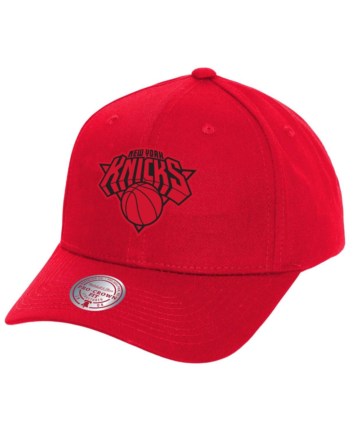 Shop Mitchell & Ness Mitchell Ness Men's Red New York Knicks Fire Red Pro Crown Snapback Hat