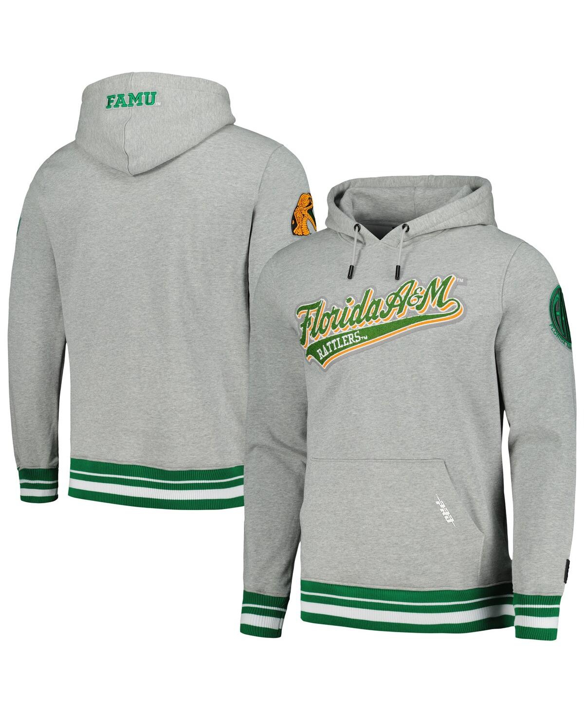 Pro Standard Men's Heather Gray Florida A M Rattlers Script Tail Pullover Hoodie In Green