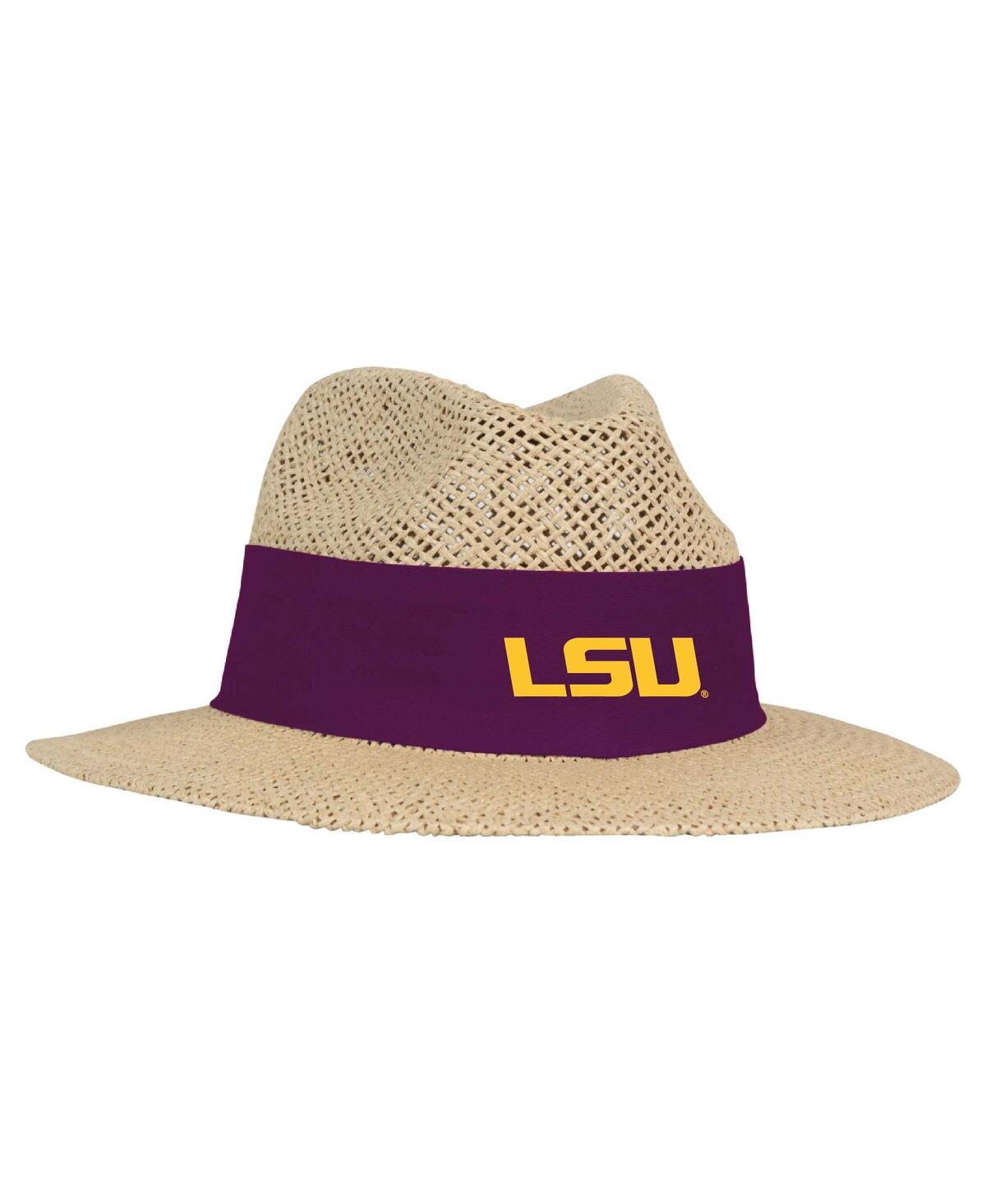Men's Tan Lsu Tigers Wellington Gambler Straw Hat - Tan Purple