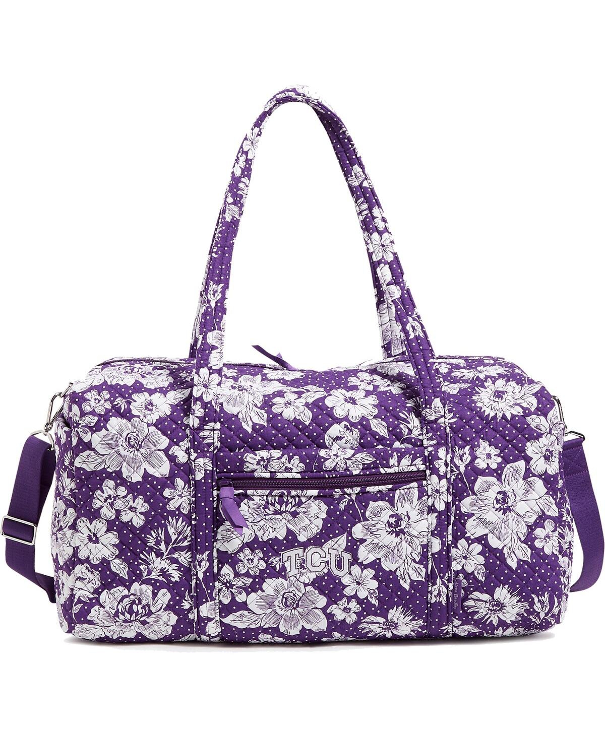 Tcu Horned Frogs Rain Garden Large Travel Duffel Bag - Purple
