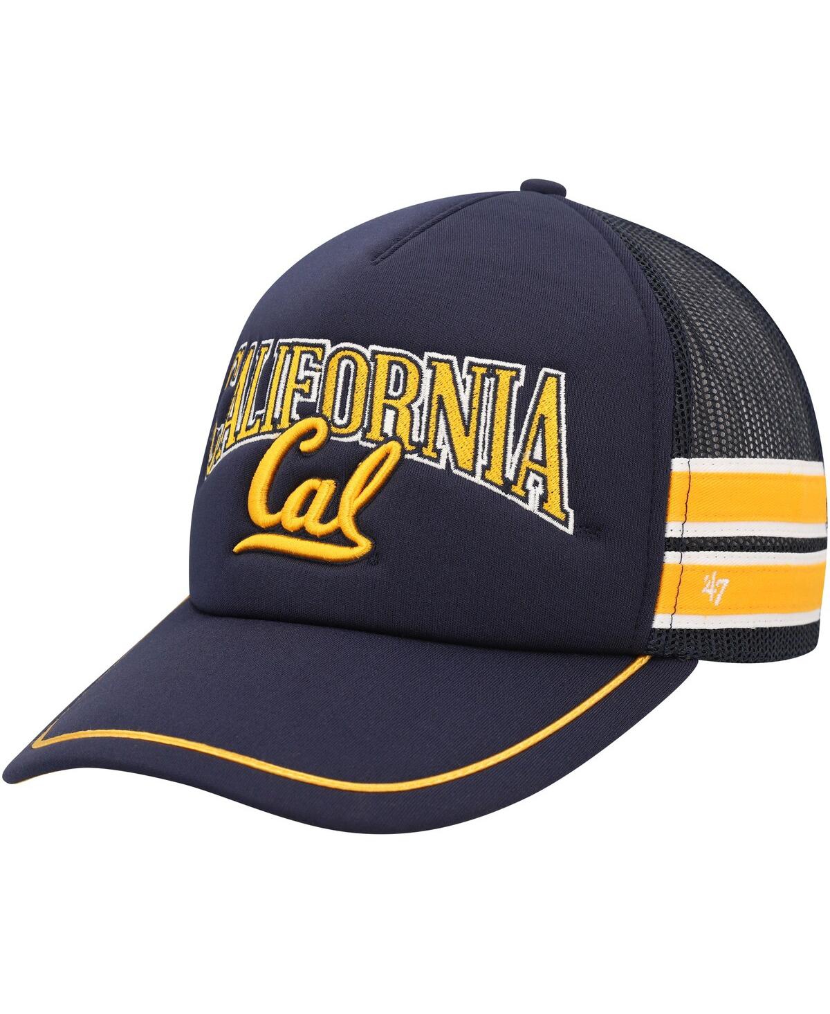 47 Brand Men's Navy Cal Bears Sideband Trucker Adjustable Hat In Blue