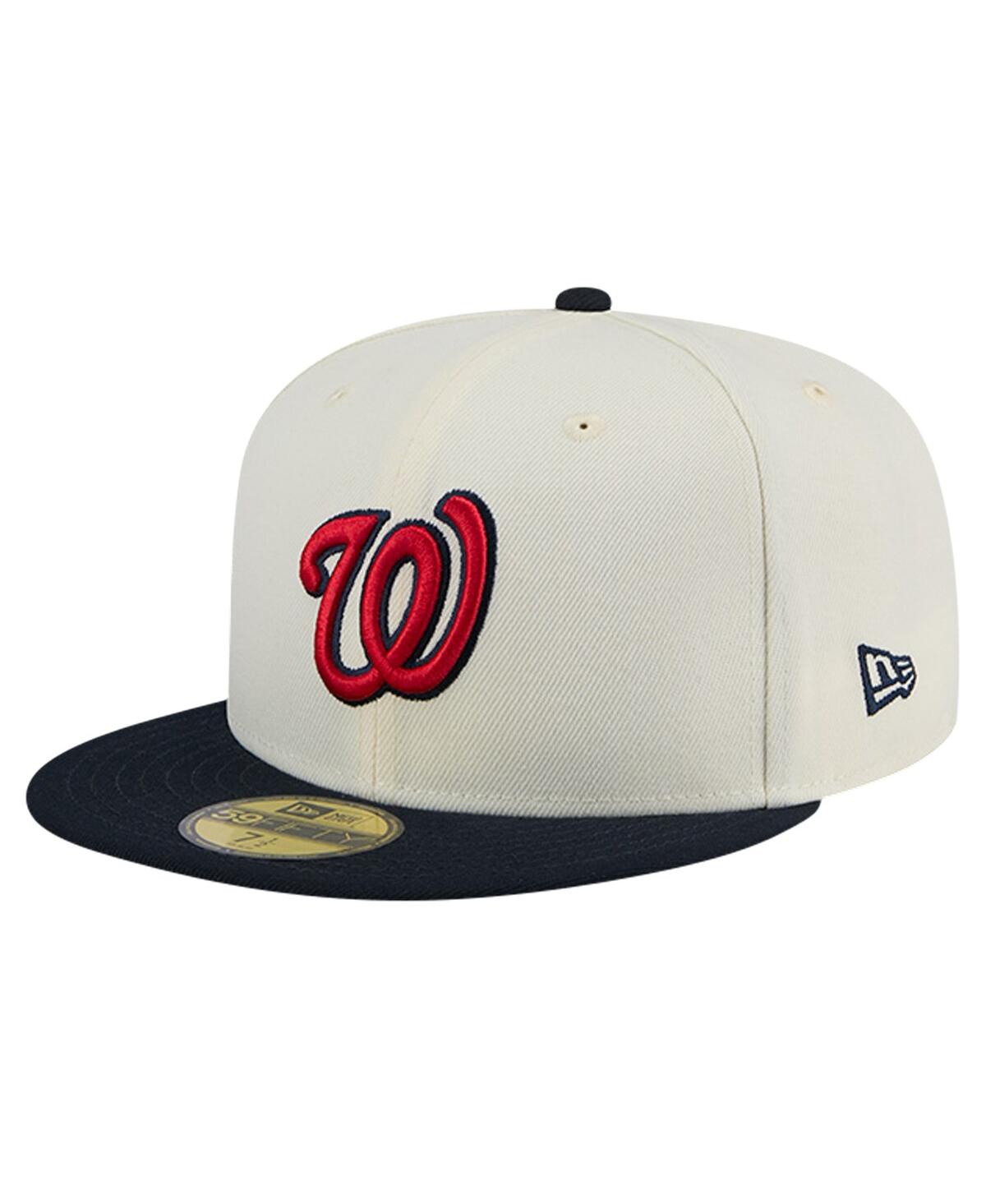 Shop New Era Men's White Washington Nationals Evergreen Chrome 59fifty Fitted Hat
