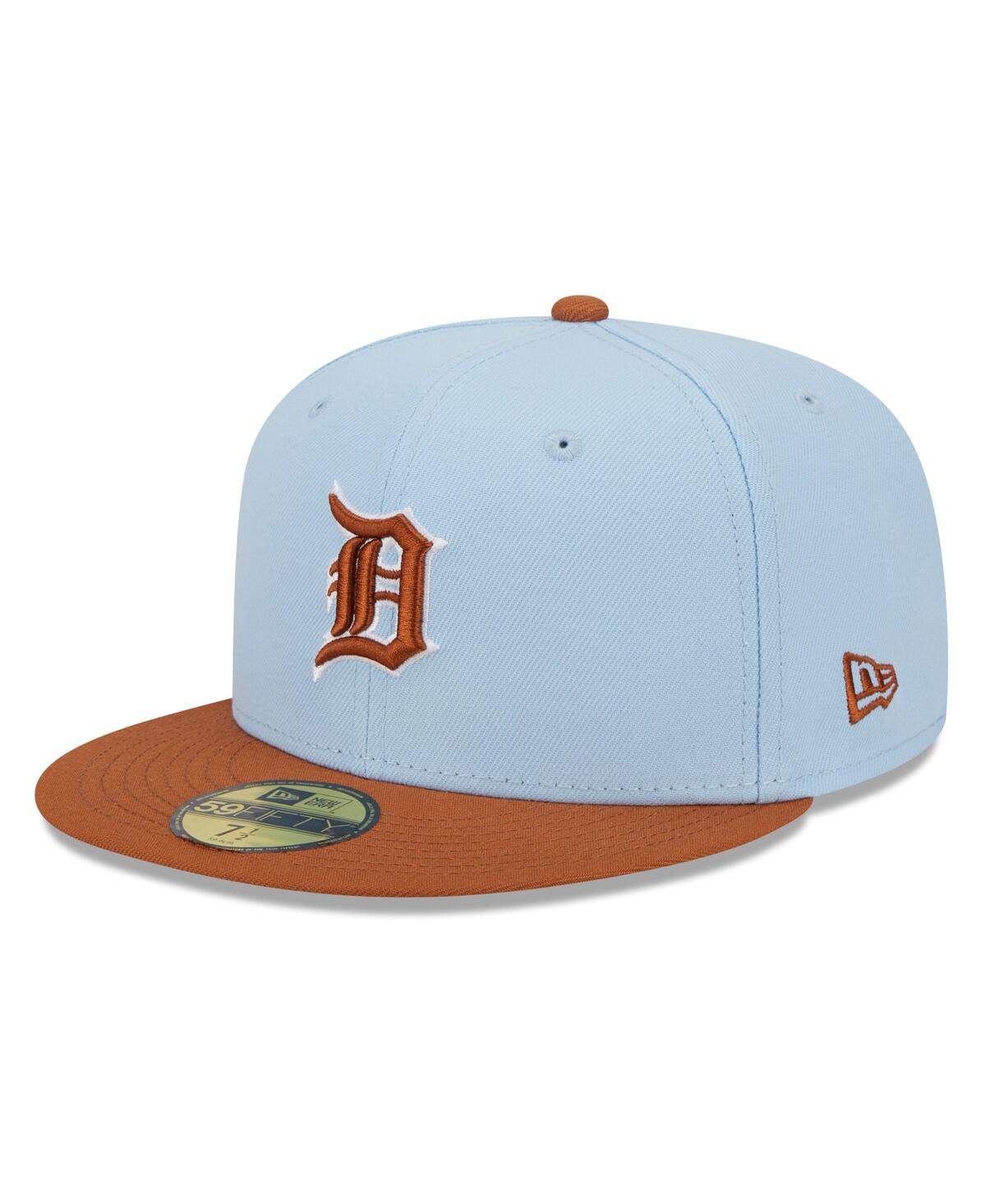 Shop New Era Men's Light Blue/brown Detroit Tigers Spring Color Basic Two-tone 59fifty Fitted Hat