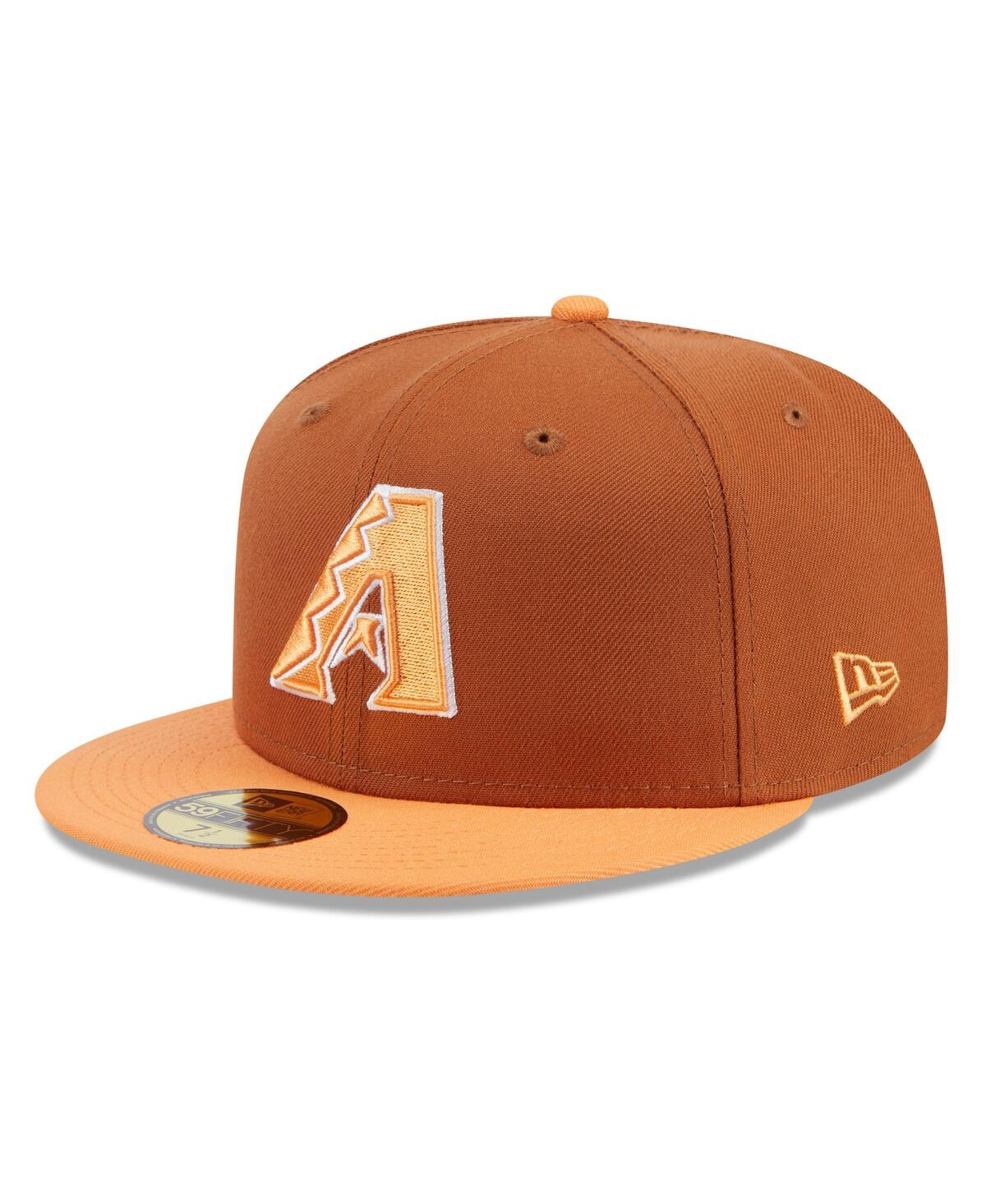 Shop New Era Men's Brown/orange Arizona Diamondbacks Spring Color Basic Two-tone 59fifty Fitted Hat In Brown Oran