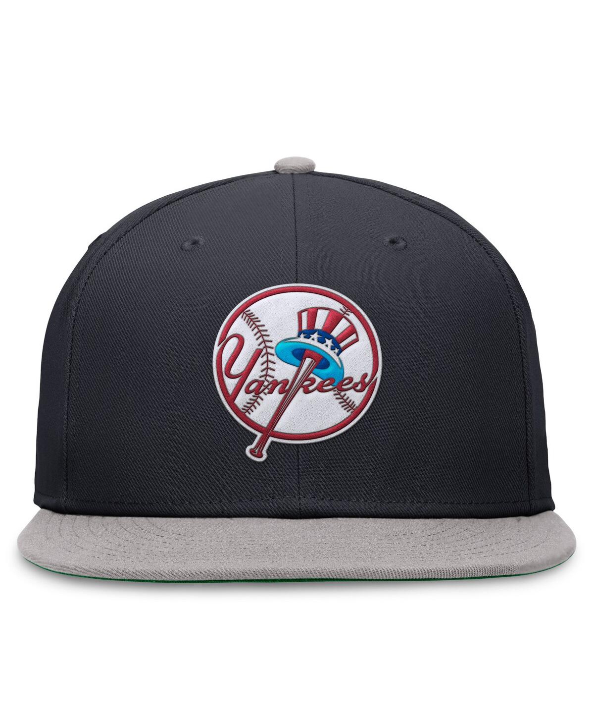 Nike Men's Navy/Gray New York Yankees Rewind Cooperstown True Performance Fitted Hat -ptbl