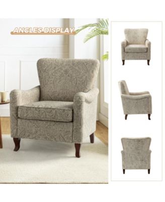 Ewert Comfy Floral Fabric Pattern Armchair with Wingback Design