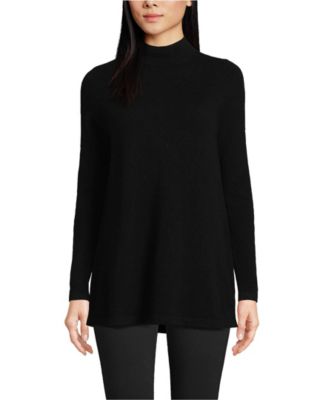 Women's Cashmere Mock Neck Swing Tunic Sweater