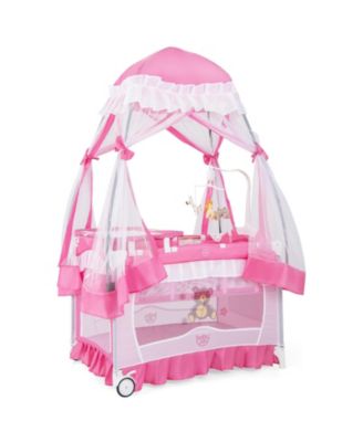 Kids Convertible Bassinet with Removable Changing Table and Detachable Mesh Net
