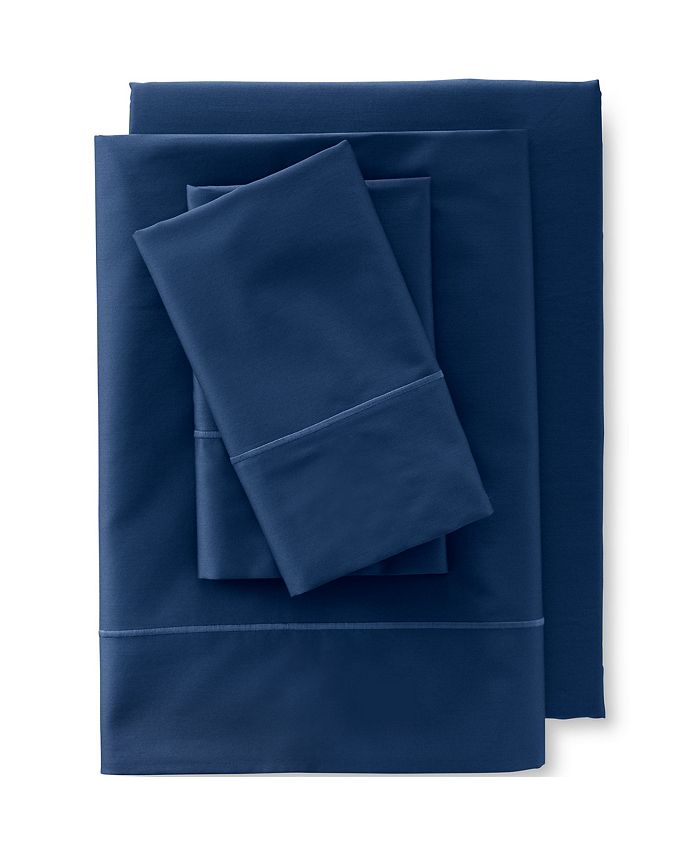 Lands' End 400 Thread Count Premium Supima Cotton No Iron Sateen Fitted