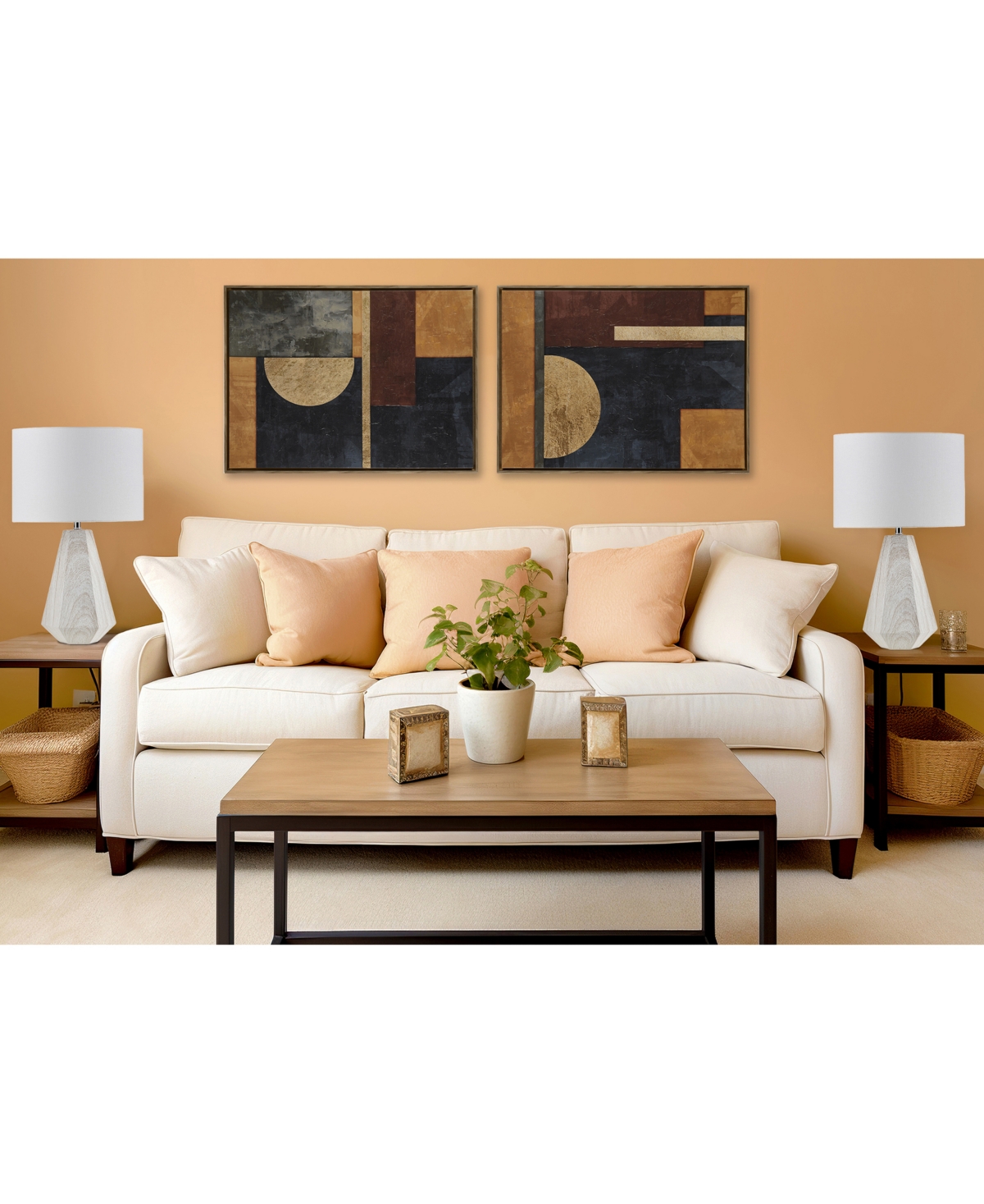Ink+ivy 23" Resin Table Lamp With Faux Wood Texture In Open White