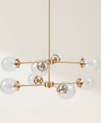 8-Light Metal Chandelier with Globe Bulbs