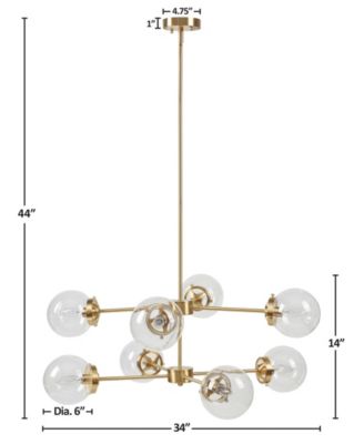 8-Light Metal Chandelier with Globe Bulbs
