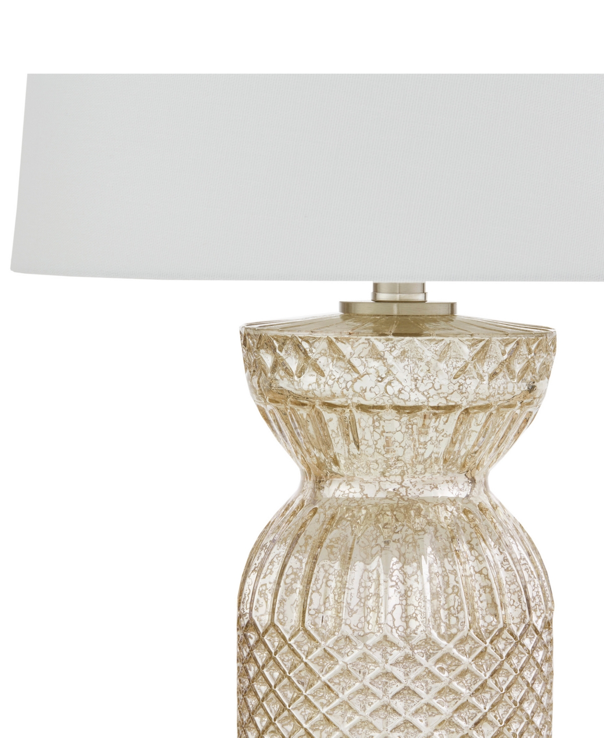 Shop Hampton Hill Textured Glass And Acrylic Base Table Lamp In Mercury