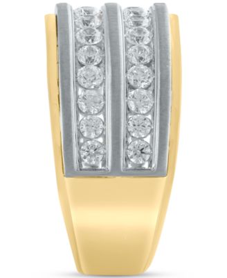 Men's Diamond Double Row Band (1-1/2 ct. t.w.) in 10k Two-Tone Gold