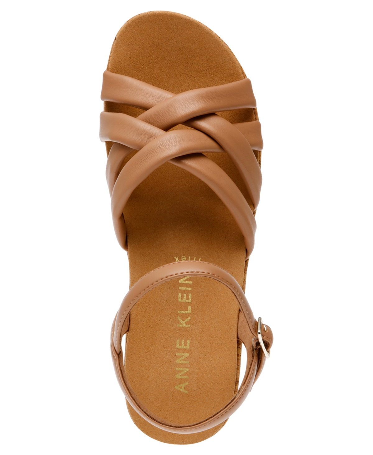 Shop Anne Klein Women's Vinette Wedge Sandals In Tan Smooth