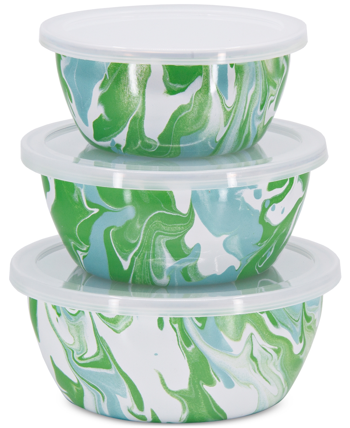 Golden Rabbit Modern Monet Nesting Food Storage Bowls with Lids, Set of 3