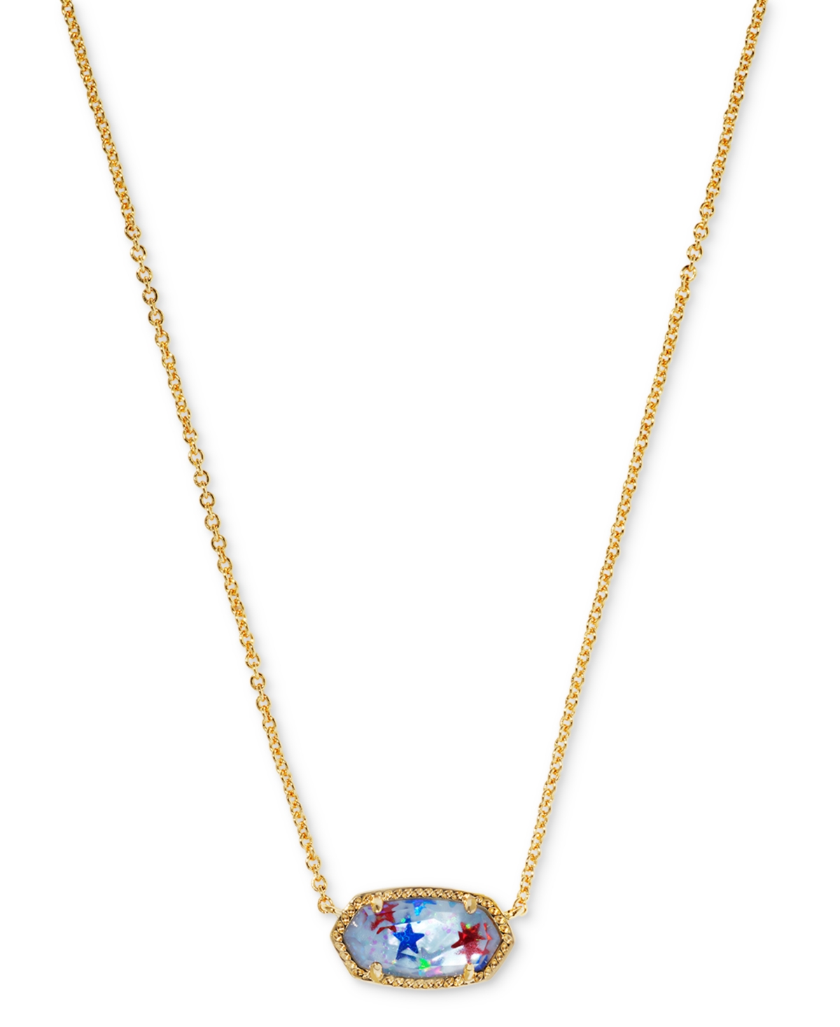 Shop Kendra Scott 14k Gold Plated Elisa Pendant Necklace In Gld Rd Wht