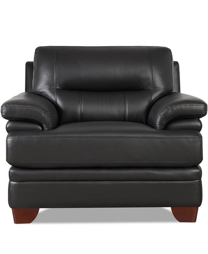 Hydeline Luxor 44" Top Grain Leather Chair - Macy's