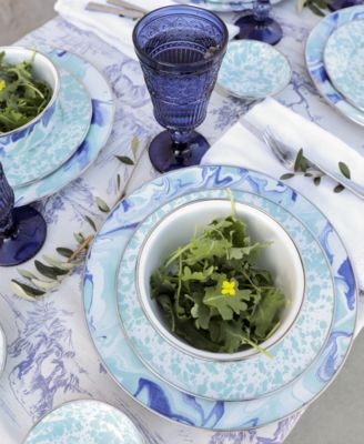 Lagoon Enameled Steel Chargers, Set of 2