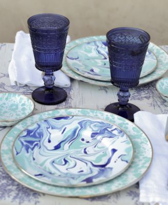 Lagoon Dinner Enameled Steel Dinner Plates, Set of 4