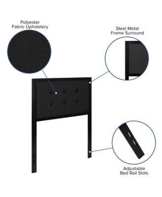 Camden Twin Headboard Upholstered Button Tufted Headboard With Metal Frame And Adjustable Rail Slots