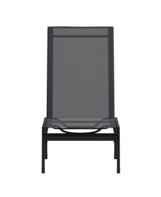 Braelin Set Of 2 Textilene Adjustable 5 Position Patio Chaise Lounge And Metal Frame Chair