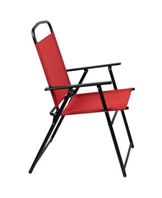 6 Piece Patio Garden Set With Table, Umbrella And 4 Folding Chairs