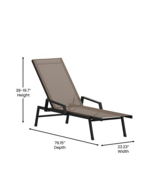 Braelin Textilene Adjustable 5 Position Patio Chaise Lounge With Armrests And Metal Frame