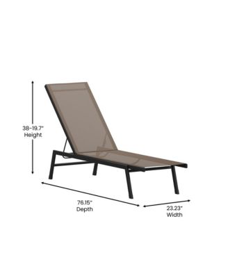Braelin Textilene Adjustable 5 Position Patio Chaise Lounge And Metal Frame