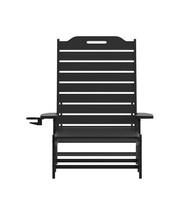 Sonora Commercial Grade Adjustable Adirondack Lounger with Cupholder, All-Weather Indoor/Outdoor Recycled HDPE Lounge Chair