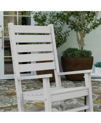 Fielder Contemporary Rocking Chair, All-Weather Hdpe Indoor/Outdoor Rocker