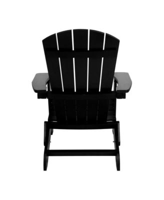 Set Of 2 Riviera Poly Resin Folding Adirondack Lounge Chair - All-Weather Indoor/Outdoor Patio Chair