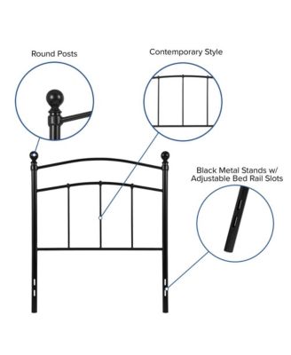 Kildare Twin Metal Headboard Contemporary Arched Headboard With Adjustable Rail Slots