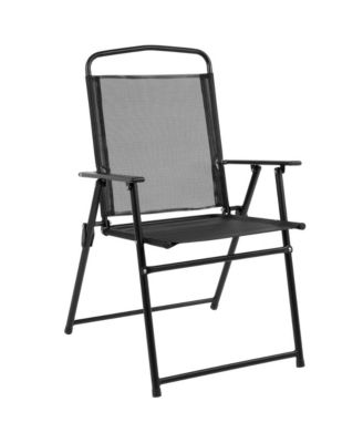 6 Piece Patio Garden Set With Table, Umbrella And 4 Folding Chairs