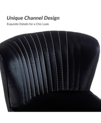 Velvet Accent Chair with Gold Metal Legs for Bedroom Guest Room Vanity