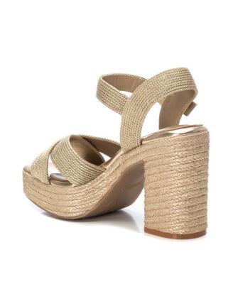 Women's Heeled Jute Platform Sandals By XTI