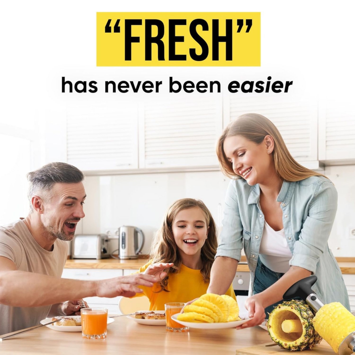 Heavy Duty Pineapple Corer & Slicer + Eye Removal Tool with Reinforced Blade