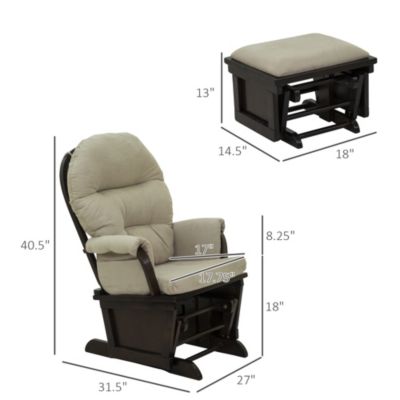 Nursery Glider Rocking Chair with Ottoman,