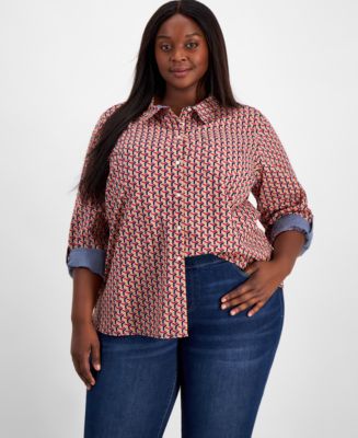Tommy Hilfiger Plus Size T-Bar Utility Shirt Macy's