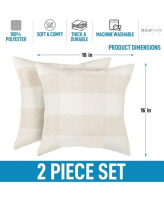 Buffalo Plaid Outdoor &amp; Indoor 2 Pack Throw Pillow Covers, 16x16 inches