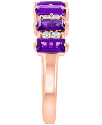 EFFY&reg; Amethyst (1-5/8 ct. t.w.) & Diamond (1/6 ct. t.w.) Statement Ring in 14k Rose Gold (Also in London Blue Topaz & Citrine)