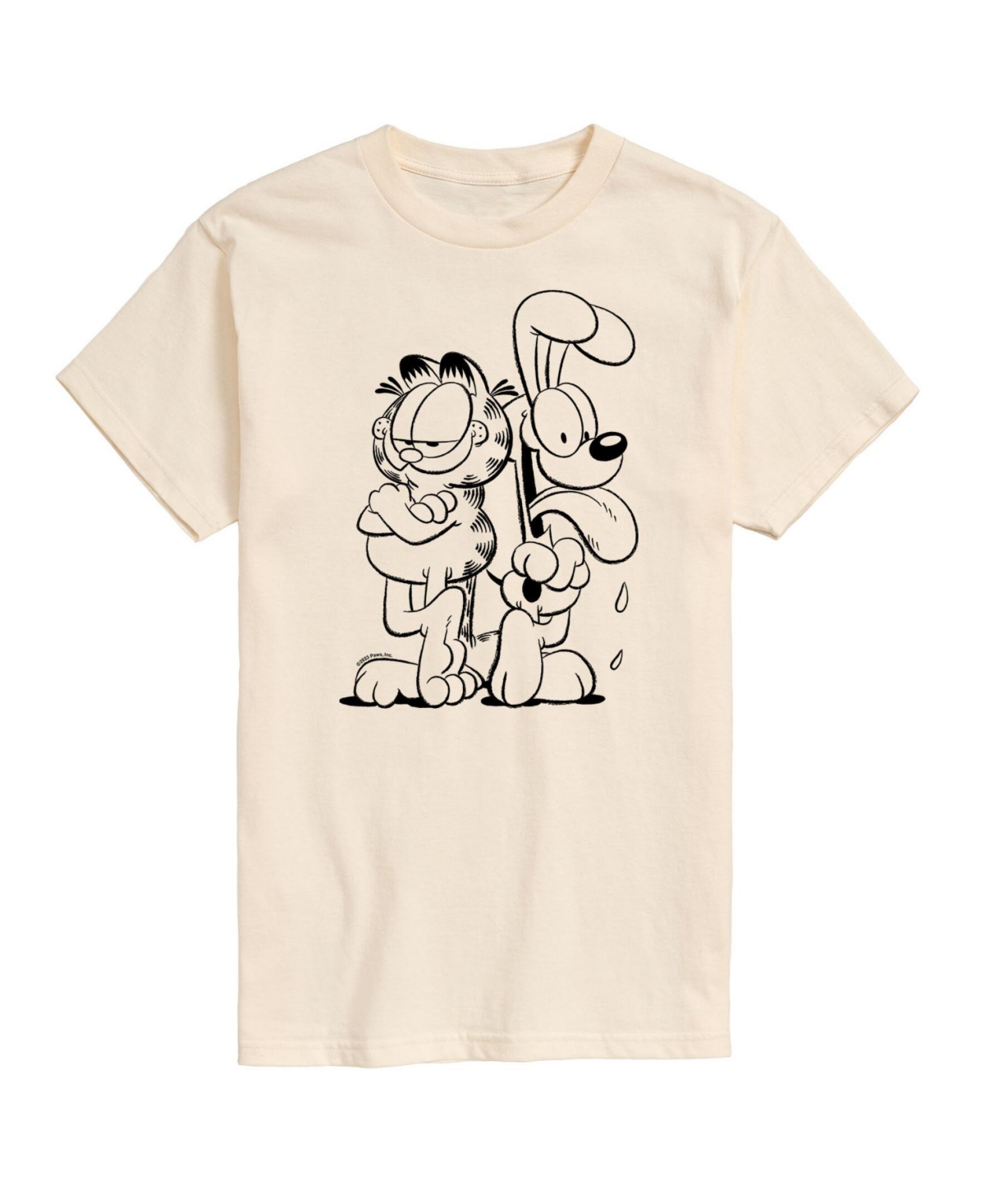 Hybrid Apparel Garfield and Odie Mens Short Sleeve Tee - Cream