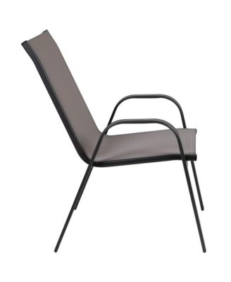 5 Pack. Outdoor Stack Chair With Flex Comfort Material And Metal Frame