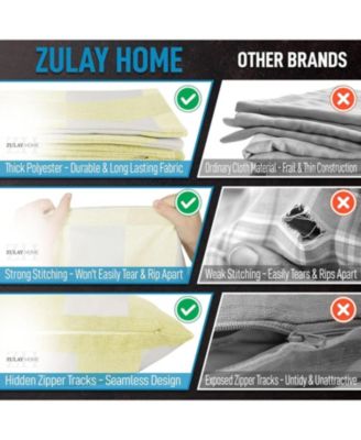 Buffalo Plaid Polyester Durable Anti-Fade 2 Piece Throw Pillow Covers, 18x18 Inches