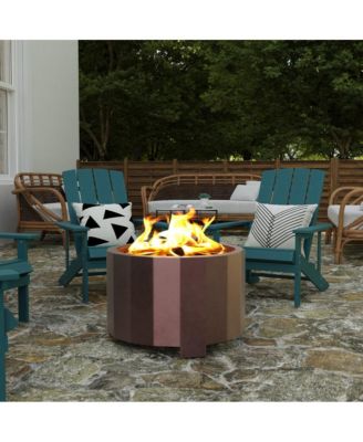Aries Portable Steel Smokeless Wood Burning Outdoor Firepit with Waterproof Cover