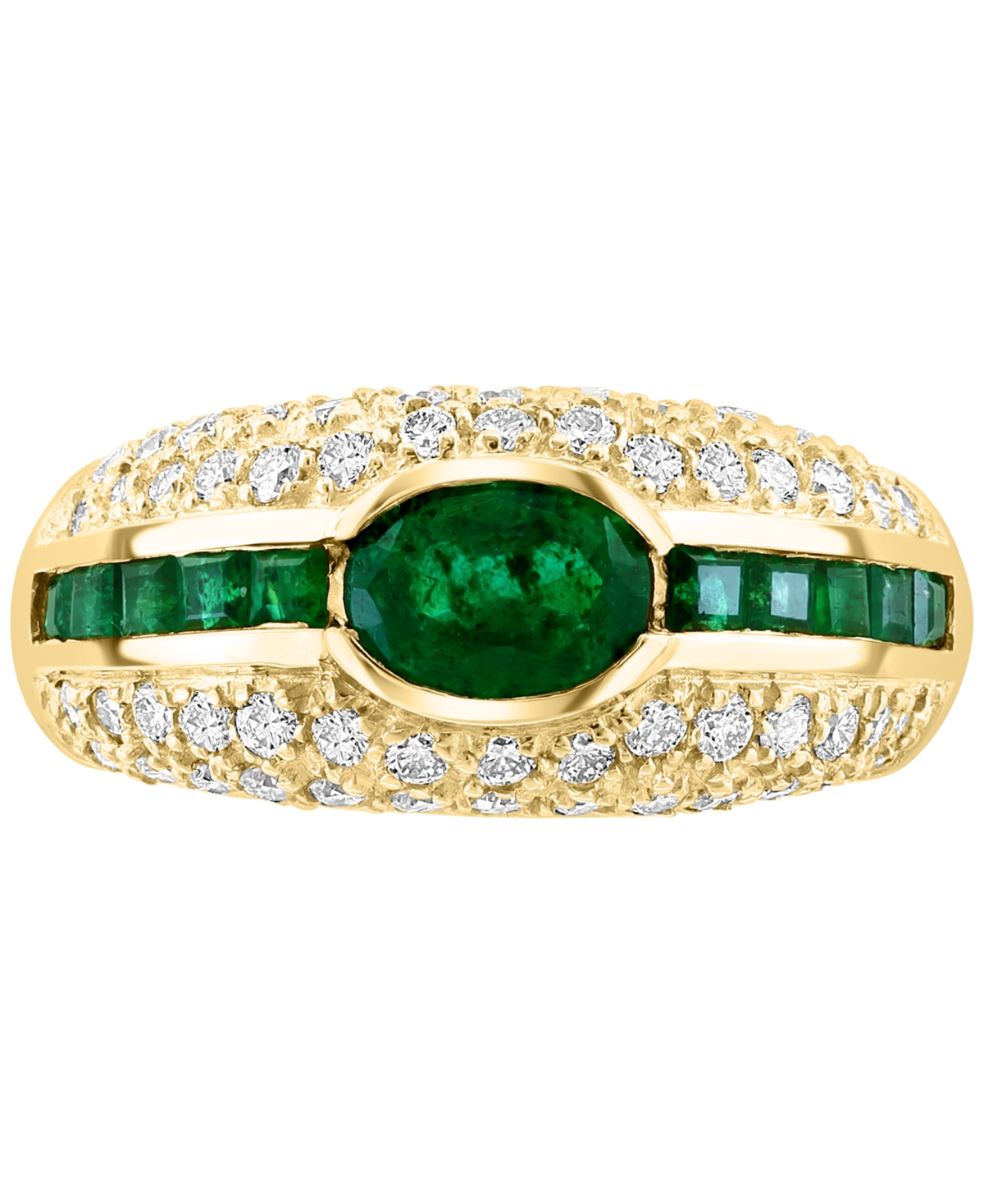 Effy(1-1/3 ct. t.w.) & Diamond (3/4 ct. t.w.) Ring in 14k Gold - Emerald