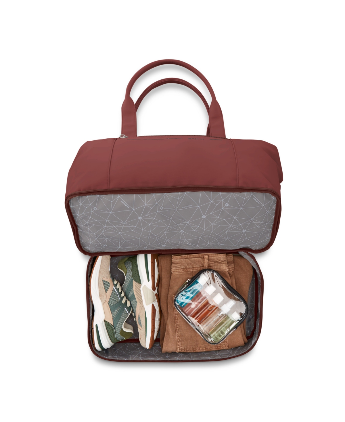 Samsonite Better Than Basics Drop Bottom Weekender Duffle In Red