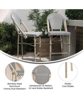 Massalia Indoor/Outdoor Bistro Style Bar Stools With Textilene Seat And Metal Frame