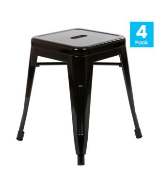 Set Of 4 Sloane 18" High Backless Stacking Dining Stools With Durable Metal Frame