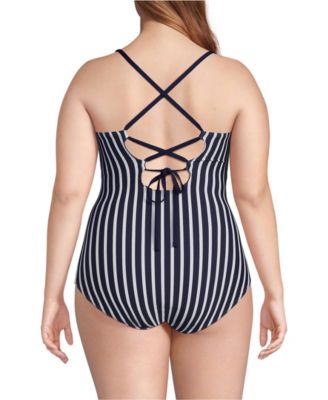 Women's Lace Up One Piece Swimsuit